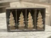 Pottery Barn FROSTED TREE HANDCRAFTED PLACE CARD HOLDERS Christmas Holiday Table