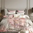Nature Silk Cotton Bedding Set 4pcs Quilt Cover Flat Sheet 2 Pillowcases Silky