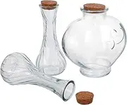 LIFKICH 3pcs Wedding Sand Ceremony Bottles With Cork Stoppers Empty Candy Spell Jars Decorative Glass Heart Jars Vials Unity Sand Ceremony Vase Keepsake Bottles Party Favors
