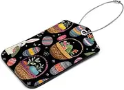 [YTYVAGT] Luggage Tags for Suitcases,Luggage Tag,Backpack Luggage Tags,2-Pc,Bunny Easter Eggs Colorful Flowers
