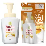 hadakara body soap foam rose garden scent 530ml + refill 420ml oil-in type