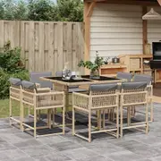 Garden Dining Set with Cushions Bistro Set Outdoor Furniture Poly Rattan vidaXL