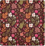 ODAWA Makeup Wrap Cloth Bag 17.7 In, Cute Forest Flowers Magic Flexible Folding Self-Stick Makeup Bag, Easy-Storage Magic Cloths for Camera Tablet Laptop