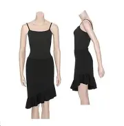 Danskin 2621 Black Women's Small (4-6) Salsa Pull-On Dance Skirt