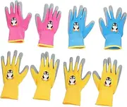 BESPORTBLE 4Pairs Cute Garden Gloves of Heavy Duty Gardening Safety Gloves Durable Material for Digging and present for Little Gardeners