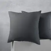 Accessorize European Cotton Polyester Charcoal Pillowcases Set of 2