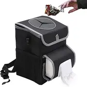 Car Trash Can with Lid - Multifunctional Car Garbage Bin Automotive Garbage Cans | Easy Install Car Waste Holder Car Trash Holder for Most Vehicles