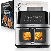[Sunbeam] Alinea Max 7.5L DiamondForce Air Fryer | Durable Non Stick, Large Viewing Window, Internal Light, 10 Cooking Functions, Compact Size, Stainless Steel Finish AFP4570DF