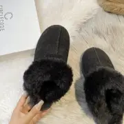 Ladies Ella Slippers Luxury Memory Foam Faux Fur Lined Outdoor Sole Soft Mules~