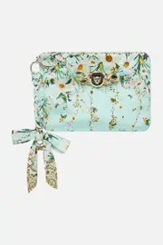 BRAIDED STRAP CLUTCH FLORAL FREEFALL