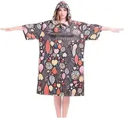 Outdoors Changing Robe Poncho Towel, Beach Towel Wrap Soft Bathrobe Replaces Diving, Swimming Windproof Warm and Quick-Drying Sport Robe (Color : Multi-Colored, Size : One Size)