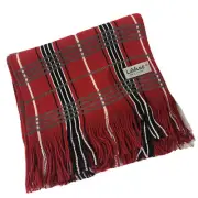 LAVANE NewYork 100% ACRYLIC SCARF CHECKERED SOFT 13"X74" RED/BLACK/GRAY/WHITE