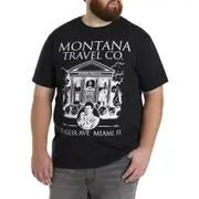 True Nation by DXL Big & Tall Scarface Travel Company Graphic Tee in Black at Nordstrom, Size 3Xlt