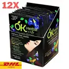 12x OK HERBAL Hair Color Change Dye Shampoo #Dark Brown Ginseng Healthy 30ml