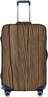 [Pvinnk] Wood Grain Print Protective Luggage Cover Elastic Washable Suitcase Protector Travel Gear Protector, White, Large