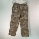 Faded Glory Mens Brown Flat Front Camouflage Canvas Carpenter Pant Size 14