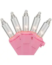 Northlight 100Ct Clear Mini Valentinefts Day Light Set 20ft Pink Wire