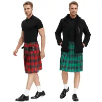 在飛比找蝦皮購物優惠-萬聖節新款 男士蘇格蘭節日裙男裝格紋百褶裙多款顏色西裝演出服