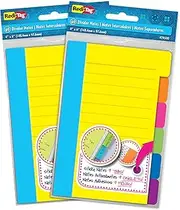 Redi-Tag Divider Sticky Notes, 60 Ruled Notes per Pack, 4 x 6 Inches, Assorted Neon Colors, 2 Pack (10290)