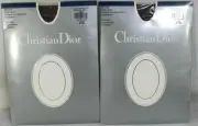 Lot 2 90s Christian Dior Diorissimo Pantyhose Sz 4 Gray Control Top Sandalfoot