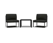 vidaXL 3 Piece Garden Sofa Set with Cushions Aluminium Anthracite