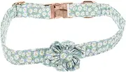 Mipcase Pet Collar Dog Decorative Collar Adjustable Puppy Neck Ornament Flower Rose Gold Clip for Outdoor Activities