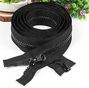 Plastic Zipper 5# 40-300cm Plastic Resin Zipper, for DIY Sewing Coat Clothing Tent Accessories, Black White Open End Zip, for Sewing
