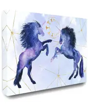 Stupell The Stupell Home Decor Collection Blue and Purple Universe Unicorns Stars and Space