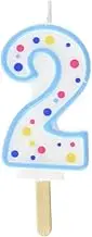 PME Blue Number 2 Candle, 2.5 inch
