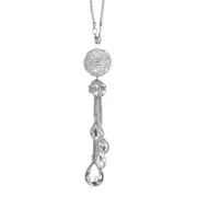 White Crystal Disco Ball Charm Hanging Ornament Car Rear View Mirror Pendant