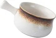 TIDTALEO 1Pc Modern Matte Ceramic Bowl with Handle Versatile Appetizer Salad Bowl for Kitchen Restaurant Use for Snacks and Dips Design for Lasting Use