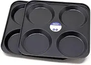 4 Cup Yorkshire Pudding Tray Twin Pack, British Made with PFOA & BPA Free Non Stick by Lets Cook Cookware