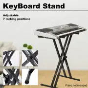 Casa Piano Keyboard Stand Adjustable Folding X Style Double Braced Height Stool