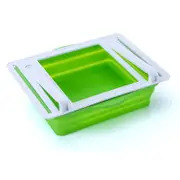 Drawer Refrigerator Storage Box Foldable Storage Organizer Food Box Kitchen Fresh-keeping Storage Box-Green