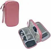 Electronics Organizer, Business Travel Cable Organizer Bag Pouch Electronic Accessories Carry Case Waterproof Double Layers Storage Bag Multifunctional Case for Cable, Cord,Hard Drive,Earphone (Pink)
