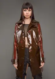[Poster Grl] Slick At Night Translucent Trench Coat