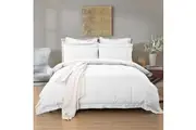 Super Soft Tailored King Single Size Quilt/Doona/Duvet Cover Set - White