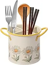 Kitchen Utensil Holder Spatula Holder with Drain Holes and Removable Compartment Spoon Holder for Kitchen Countertop Decor Home (style 2)