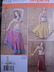 Simplicity #2158 MISSES' GYPSY BELLY DANCER COSTUME Uncut Sewing Pattern 14-22
