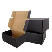 JIUZHOUXIN Shipping Boxes,9"x6"x4" Black Corrugated Cardboard Boxes, Which is