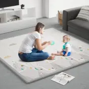 ZEEBABA Baby Play Mat, 59"x59" Foldable & Reversable Large Baby Mat, 0.4" Thi...