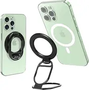 MINDSKY Mag-Safe Phone Stand Phone Grip Compatible with iPhone 12/13/14/15 Mini/Pro/Pro Max Accessories Removable Magnetic Finger Phone Ring Grip(Black)