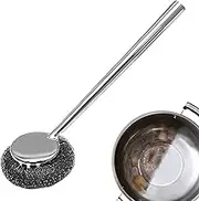 Stainless Steel Scrubber - Ergonomic Grip Multipurpose Steel Wool Dish Scrubber | Portable Cleaning Supplies for Pots Cookers Tableware Sinks Range Hoods
