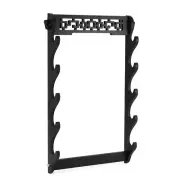 5 Tier Wooden Sword Holder Wall Mount Samurai Stand Display Katana Flute Rack