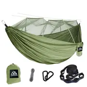 TERRAN Camping Hammock with Mosquito Net ARMY GREEN