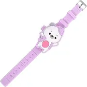 [Minkissy] Touch Screen Watch Lovely Clamshell Design Lightweight Comfortable Strap Durable Material for Boys and Stylish LED Display