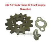420 14T 17mm ID Front Engine Sprocket For 50cc-200cc Pit Dirt Bike Quad Go Kart