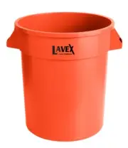 Orange Janitor 20 Gallon Commercial Round Heavy-Duty Trash Can & Handles No Lid