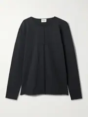 [KHAITE] KHAITE - Kit Paneled Cotton-jersey T-shirt - Black - small small Black