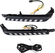 XTevu Running Light, LED Turn Signal Compatible with Hilux REVO VIGO 2020, Dynamic Indicator Lamp, Daytime Driving Light Assembly